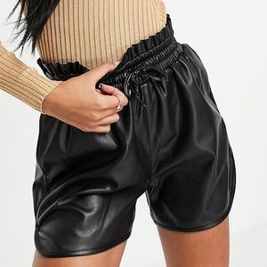 Faux leather shorts